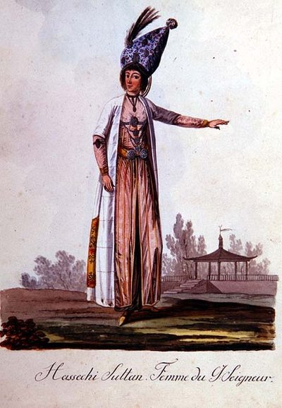 Wife of the Sultan, from an album of Turkish costumes, late 18th century by School Levantine