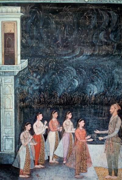 Night Party Scene at the Court of the Shah Jahan by School Mughal