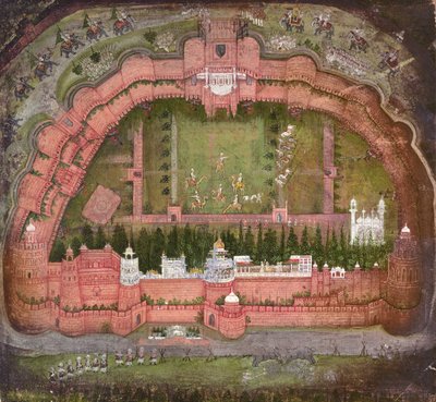 The Red Fort, Agra, Johnson Album VII no.1 numbered 11, c.1750 by School Mughal