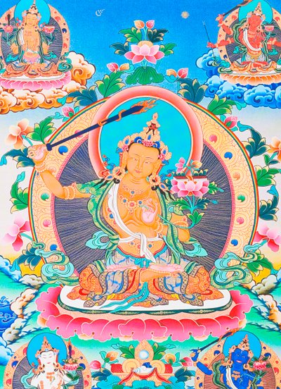 Image Depicting Manjushree, the Legendary Creator of the Kathmandu Valley by School Nepalese
