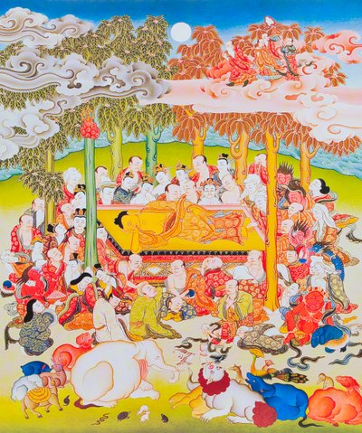 Image Depicting the Buddha of Nirvana by School Nepalese