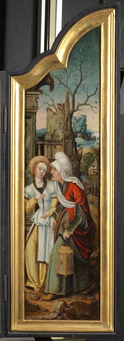 Adoration of the Shepherds (left hand panel of a triptych) by School Netherlandish