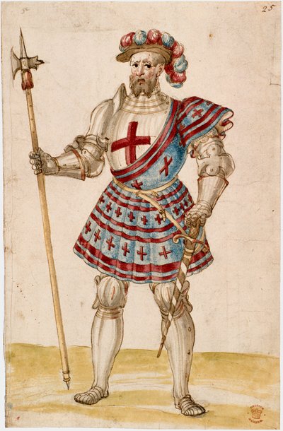A knight with pole-hammer by School Netherlandish
