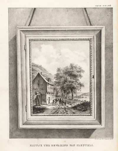 Locker for the Storage of Keys Hidden in a Picture Frame with Landscape by School Netherlandish