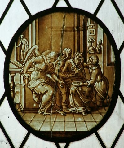 Roundel: Tobias healed of his blindness, probably 19th century by School Netherlandish