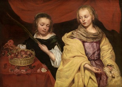 The Saints Agnes of Rome and Dorothea of Caesarea by School Netherlandish