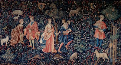 The Curtain of the Lordship Life: A Galante Scene by School Netherlandish