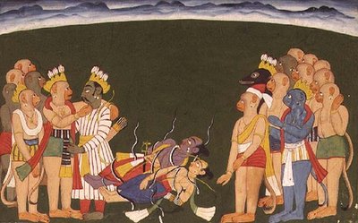 Rama and Lakshmana attacked with nagapasa, from the 
