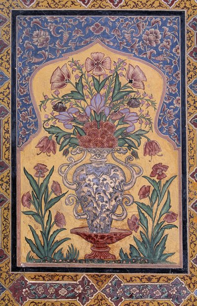 Vase with Flowers, Decorative Detail from Wazir Khan Mosque, Lahore, Pakistan by School Pakistani