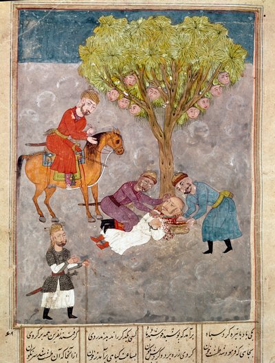 Enemies Decapitated from the Shahnameh by School Persian