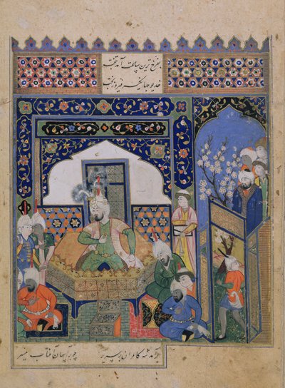 Timur enthroned at Balkh, Persian by School Persian