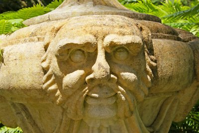 Carved stone urn on the Terrace of the Gods, Quinta da Regalia, Sintra, Portugal c.1914 by School Portuguese