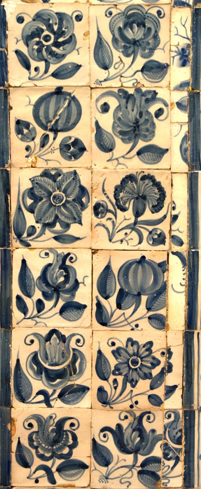 Panel Depicting Various Species of Flowers, Tarouca, Portugal by School Portuguese