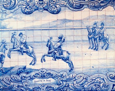Rider Practicing the Game of Alcancias in Portugal by School Portuguese