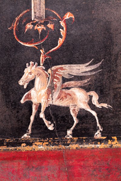 Architectural Decoration with Winged Horses (Pegasi), Herculaneum by School Roman