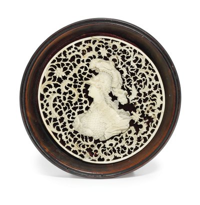 An ivory medallion of Empress Catherine the Great, late 18th century by School Russian