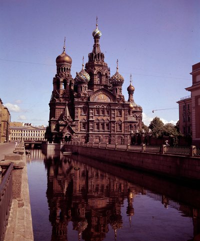 Architecture: View of the Church of the Holy Savior and the Spilled Blood, Realized Between 1883 and 1907. St. Petersburg, Russia by School Russian