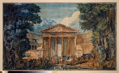 Preparatory Decor for the Opera Phaedra by Giovanni Paisiello. Russian scenographic art, circa 1800. by School Russian
