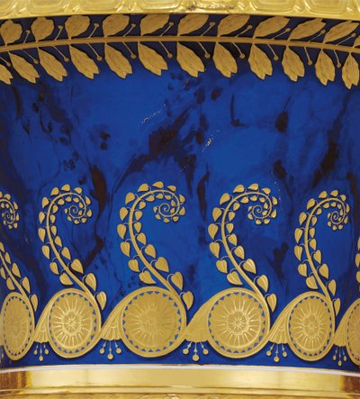 Detail from a two-handled porcelain and gold-leaf vase made by the Imperial Porcelain Factory in 1833 (detail) by School Russian