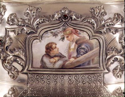 En Plein enamelled plaque from Russian silver centrepiece, late 19th century by School Russian