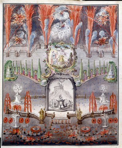 Fireworks and Illumination on September 17, 1747, in Gostilitsy (Russia) by School Russian