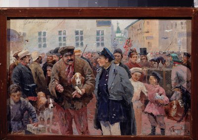 The Animal Market on Trubnaya Square in Moscow by School Russian