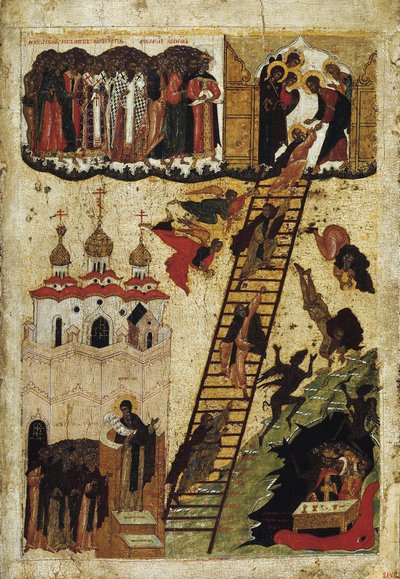 The Ladder of Divine Ascent of Saint John Climacus (detail) by School Russian
