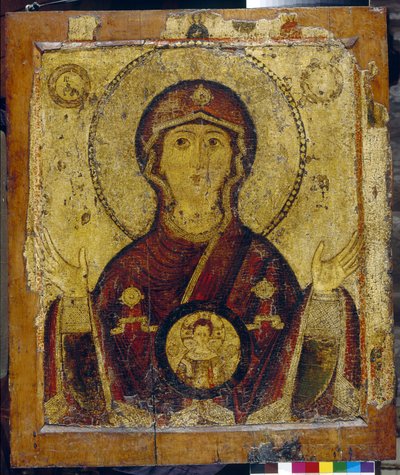 Our Lady of the Sign, Russian Icon, Early 13th Century by School Russian