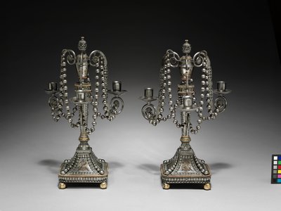 Pair of Candelabrum, c.1790-1795 by School Russian