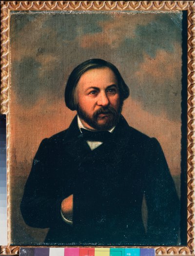Portrait of the Composer Mikhail I Glinka by School Russian