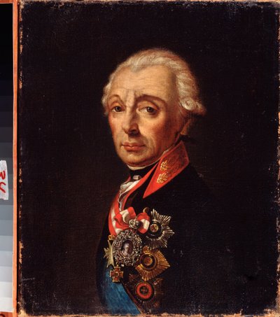 Portrait of Generalissimo Prince Alexander Suvorov (1729-1800) by School Russian