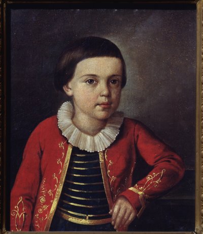 Portrait of the Poet Mikhail Lermontov as a Child by School Russian
