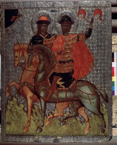 Saints Boris and Gleb on Horseback by School Russian