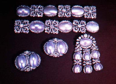 Set of Jewellery, Brooch, Ear-Clips and Bracelets, Second Half of 18th Century by School Russian