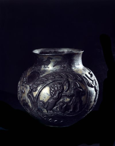 Persian art: silver vase. Early Sassanid period by School Sasanian