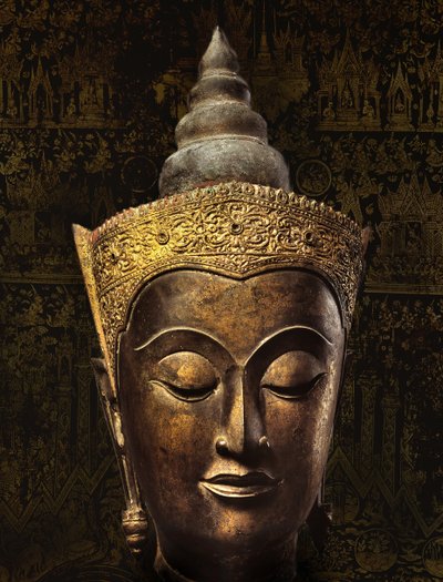 Ayutthaya style head of a crowned Buddha image by School Siamese