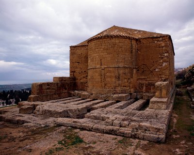 View of the medieval church of San Biagio, built on the temple of Demetra, 480-470 BC by School Sicilian