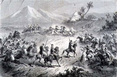 An Adventure, Travellers Attacked by Brigands, Illustration from 