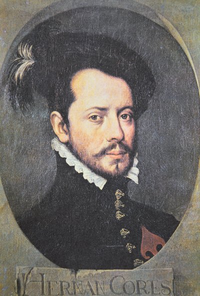 Portrait of Hernan Cortes by School Spanish