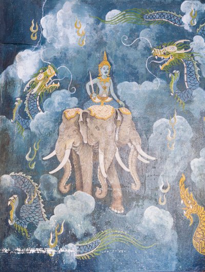 Fresco Depicting a Scene from the Life of Buddha, Wat Phra That Doi Suthep Temple by School Thai