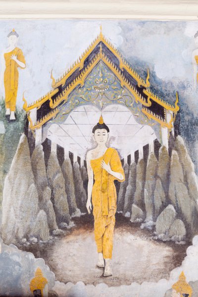 Fresco Depicting a Scene from the Life of Buddha, Wat Phra That Doi Suthep Temple by School Thai