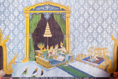 Fresco Depicting a Scene from the Life of Buddha, Wat Phra That Doi Suthep Temple by School Thai