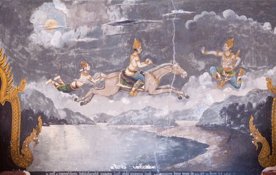 Fresco Depicting a Scene from the Life of Buddha, Wat Phra That Doi Suthep Temple by School Thai