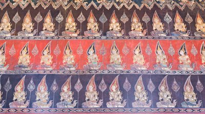 Mural Paintings in the Buddhaisawan Chapel, Palace of Wang Na by School Thai
