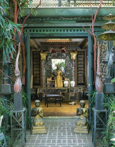 Pair of Thai roof ornaments by School Thai