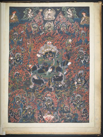 One of 12 Drawings Depicting Tibetan Deities by a Tibetan Artist, Probably at Lhasa, c.1800 by School Tibetan