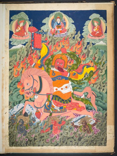 One of 12 drawings depicting Tibetan deities by a Tibetan artist, probably at Lhasa by School Tibetan