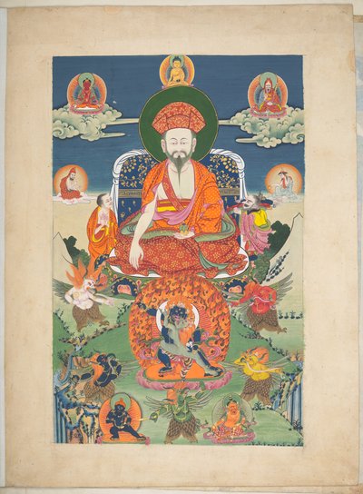 One of 12 Drawings Depicting Tibetan Deities by a Tibetan Artist, Probably at Lhasa, c.1800 by School Tibetan