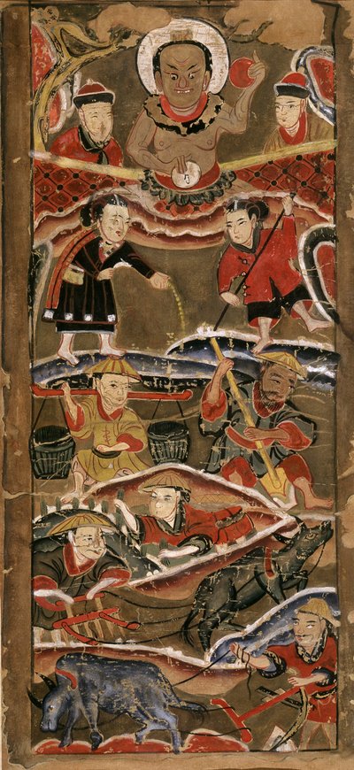 King Hang Trong, Agricultural Genius, 70x35 Paper, Hanoi Museum of Fine Arts. by School Vietnamese