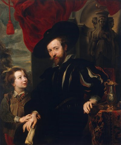 Portrait of Rubens with His Son Albert (copy from the lost original of the late 1610s) by School of Peter Paul Rubens